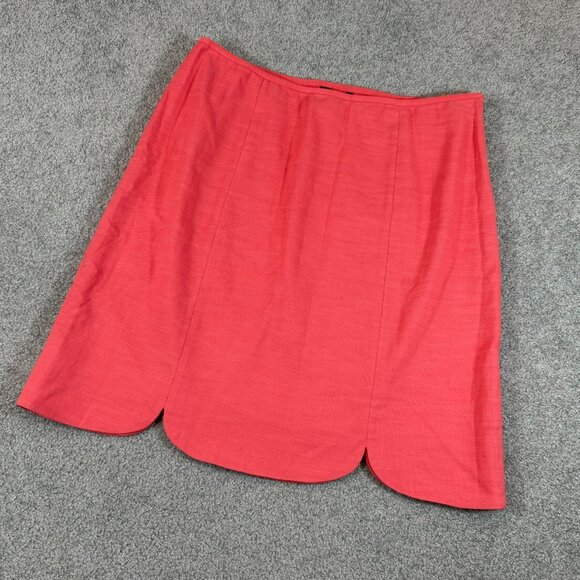 * Nic+Zoe Coral Tulip Hem Skirt Cotto Blend Spring Summer Office Party Sz 16 - Picture 1 of 4